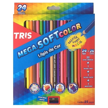 Estojo Lapis de Cor C/24 Mega Soft Tris